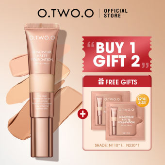 O.TWO.O Foundation Matte Poreless Liquid Foundation (30mL) Lâu trôi, SPF 30PA+++ Kiểm soát dầu toàn diện 4 màu Mỹ phẩm dành cho da mặt
