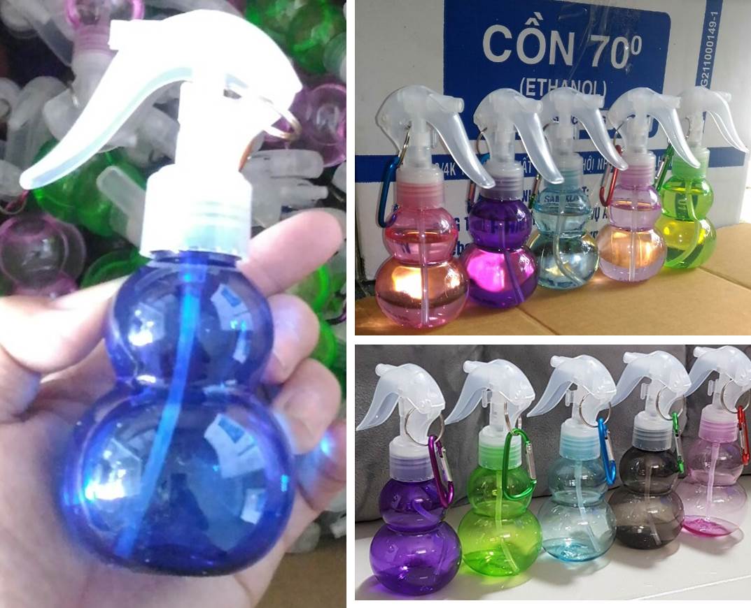 Bình Xịt Hồ Lô Đựng Nước hoa,xịt phun sương,  Kèm Móc Khoá Treo! bình mini rỗng