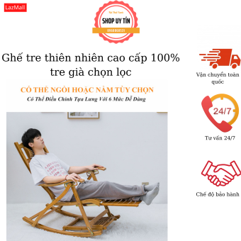 Ghế Bập Bênh Thư Giãn-Ghế Tre Bập Bênh Thư Giãn Nghỉ Ngơi Đọc Sách Báo 100% Tre Già Chọn Lọc