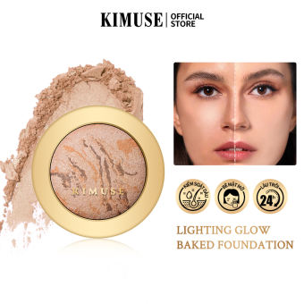 KIMUSE Oil Control Lighting Glow Baked Foundation Long-lasting & Waterproof Powder Satin Finish Pressed Powder