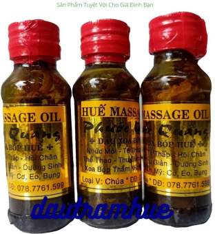 3 Dầu massage Huế PHƯỚC QUẢNG ( xoa bóp 3 lọ x 60ml chai thủy tinh , loại đặc biệt )