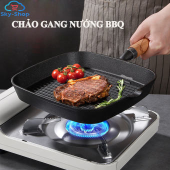 Chảo đá nướng thịt Hàn Quốc, chảo gang nướng thịt BBQ, chảo gang chống dính và chống gỉ chắc chắn, chảo nướng đá chống dính, chảo đá nướng thịt, chảo gang nướng