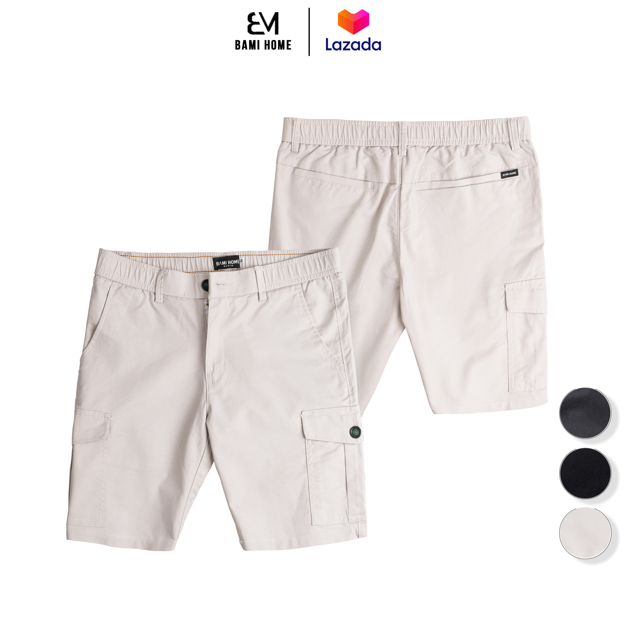[HCM]Quần short kaki nam túi hộp cao cấp BAMI HOME form slim màu sắc đơn giản dễ phối đồ QSKK- 02