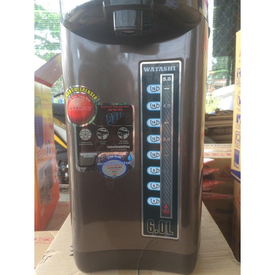 Bình thủy điện watashi 6.0 lít