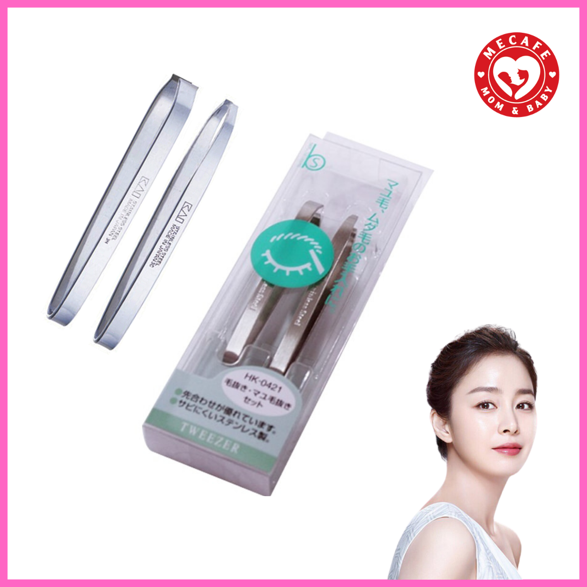 Hộp 2 nhíp inox cao cấp nhổ tỉa lông mày Kai
