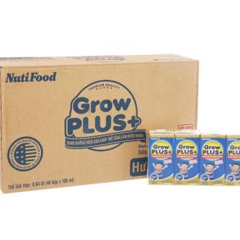Thùng 48 Hộp x 180ml  Sữa Bột Pha Sẵn Nutifood Grow Plus+ Xanh (Dinh dưỡng hiệu quả giúp trẻ tăng cân khỏe mạnh từ 1~10 tuổi)