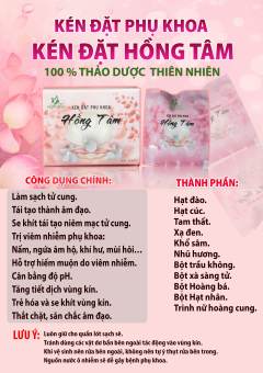 Kén đặt phụ khoa Hồng Tâm