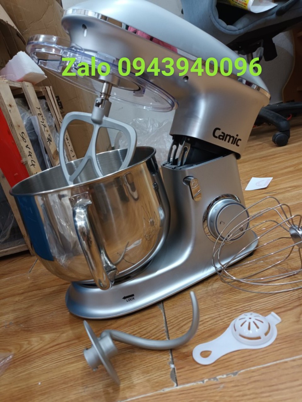Máy nhào bột CAMIC 8L 1500W SM-1552,Máy trộn bột ,đánh kem,quết thịt