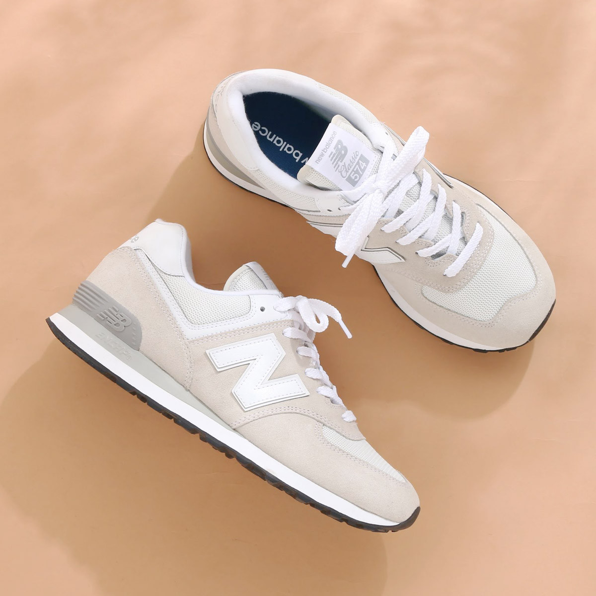 Giày Sneaker Nam Nữ Newbalance 574 Màu Xám Trắng (Fullbox+bill+tất)