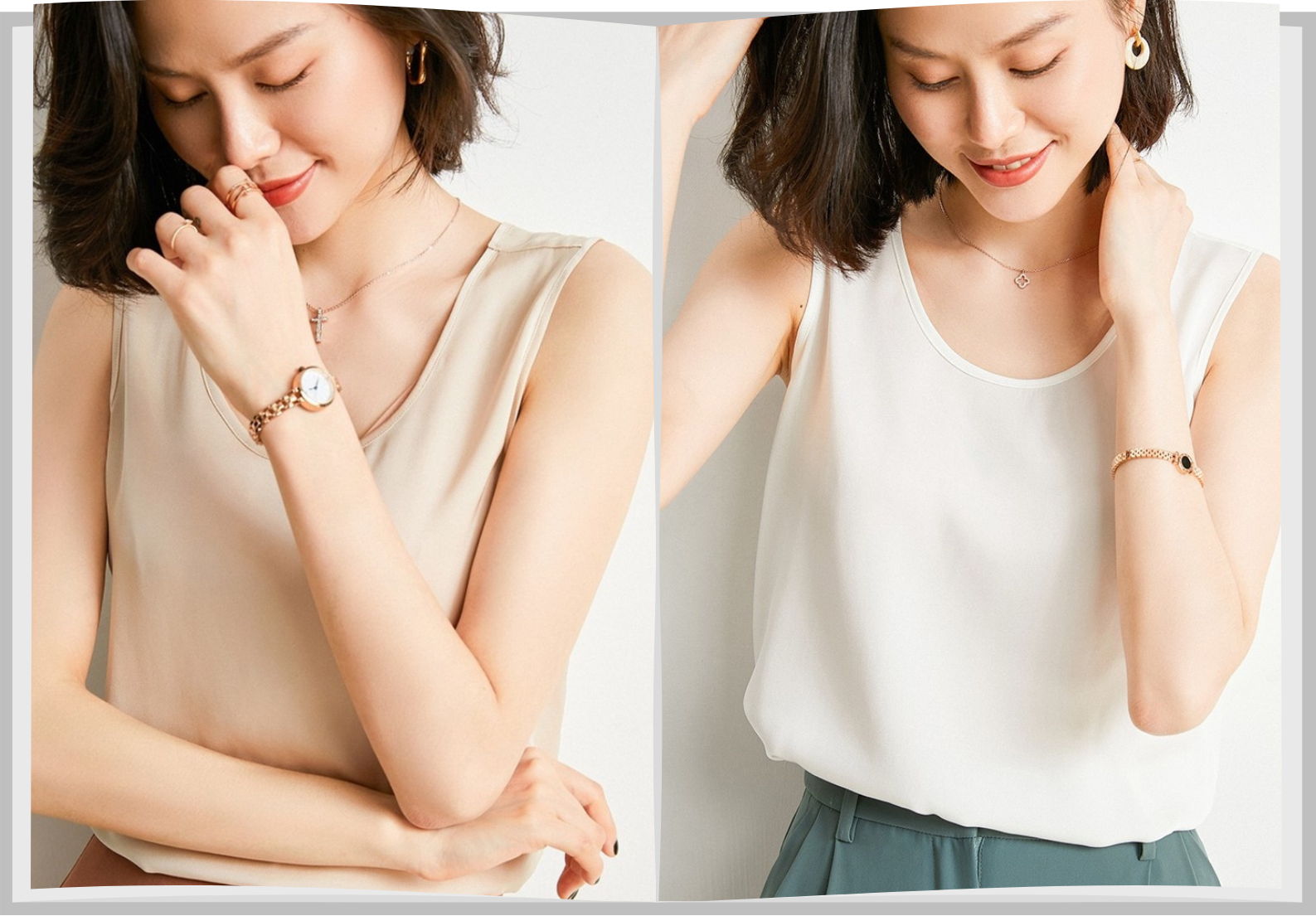 Áo sát nách nữ mặc ở nhà, Áo sát nách cổ tròn 4LOVA chất vải lụa satin cao cấp phong cách Hàn Quốc