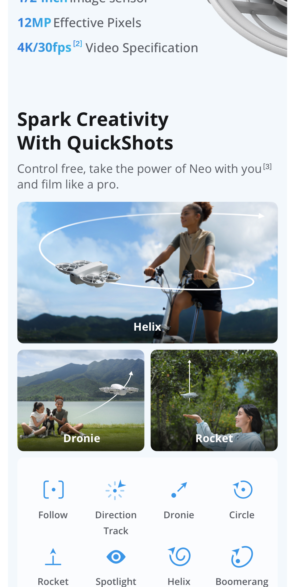 DJI Neo - Camera Drone | 4K/30fps | 135g Ultra Light Weight | Palm Landing | Beginner Friendly | Easy Control | AI tracking | 5 Shooting Modes · v11