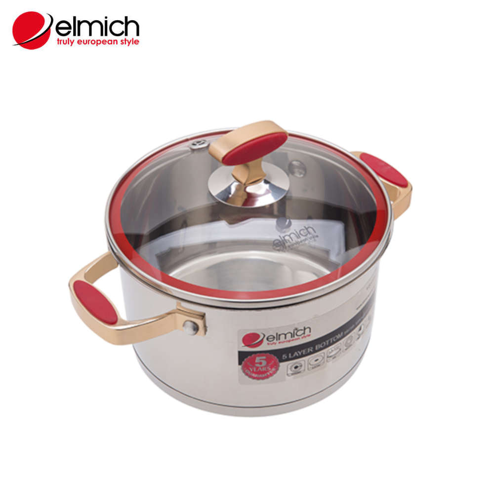 Nồi inox 304 red velvet elmich 20cm dung tích 3.5l model 2355268