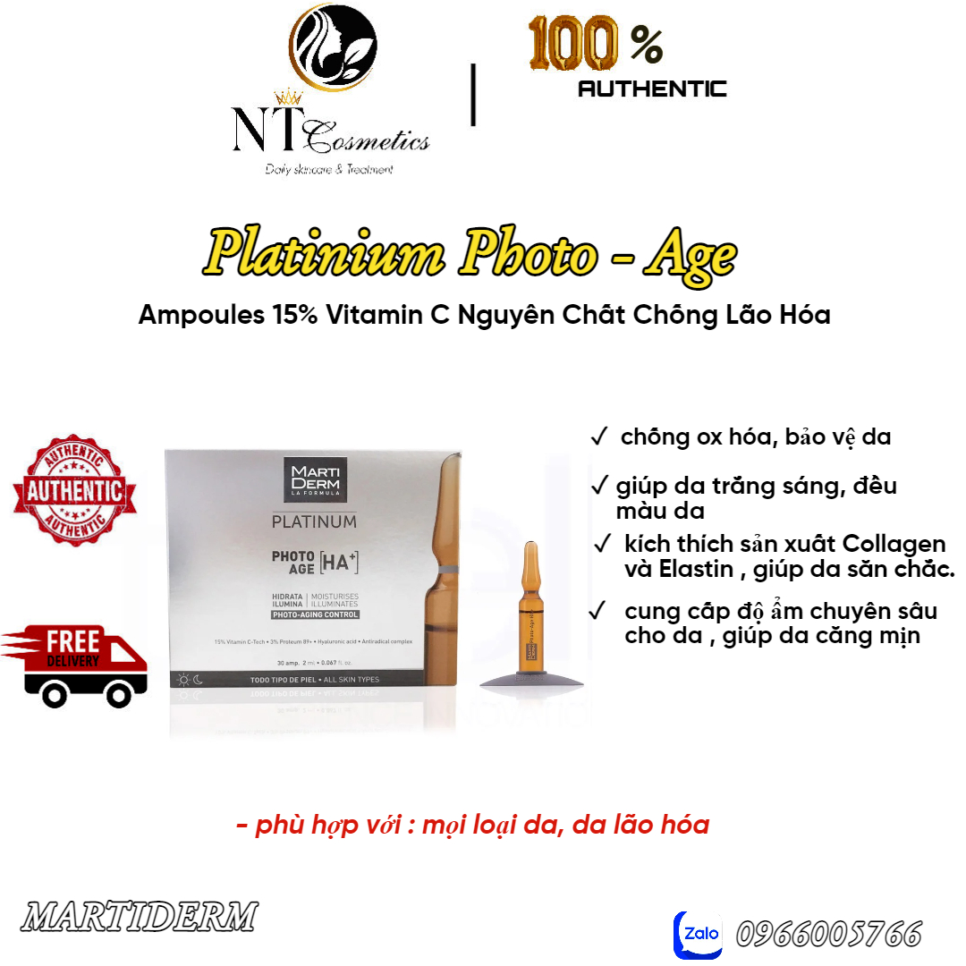 Ampoules 15% Vitamin C Nguyên Chất Chống Lão Hóa - MartiDerm Platinum Photo Age HA+ ( XÁCH TAY )