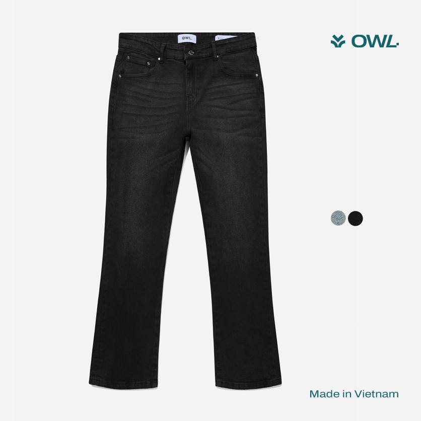 Owl brand® flare jeans - quần jeans dài dáng loe/ xám wash - owl141121