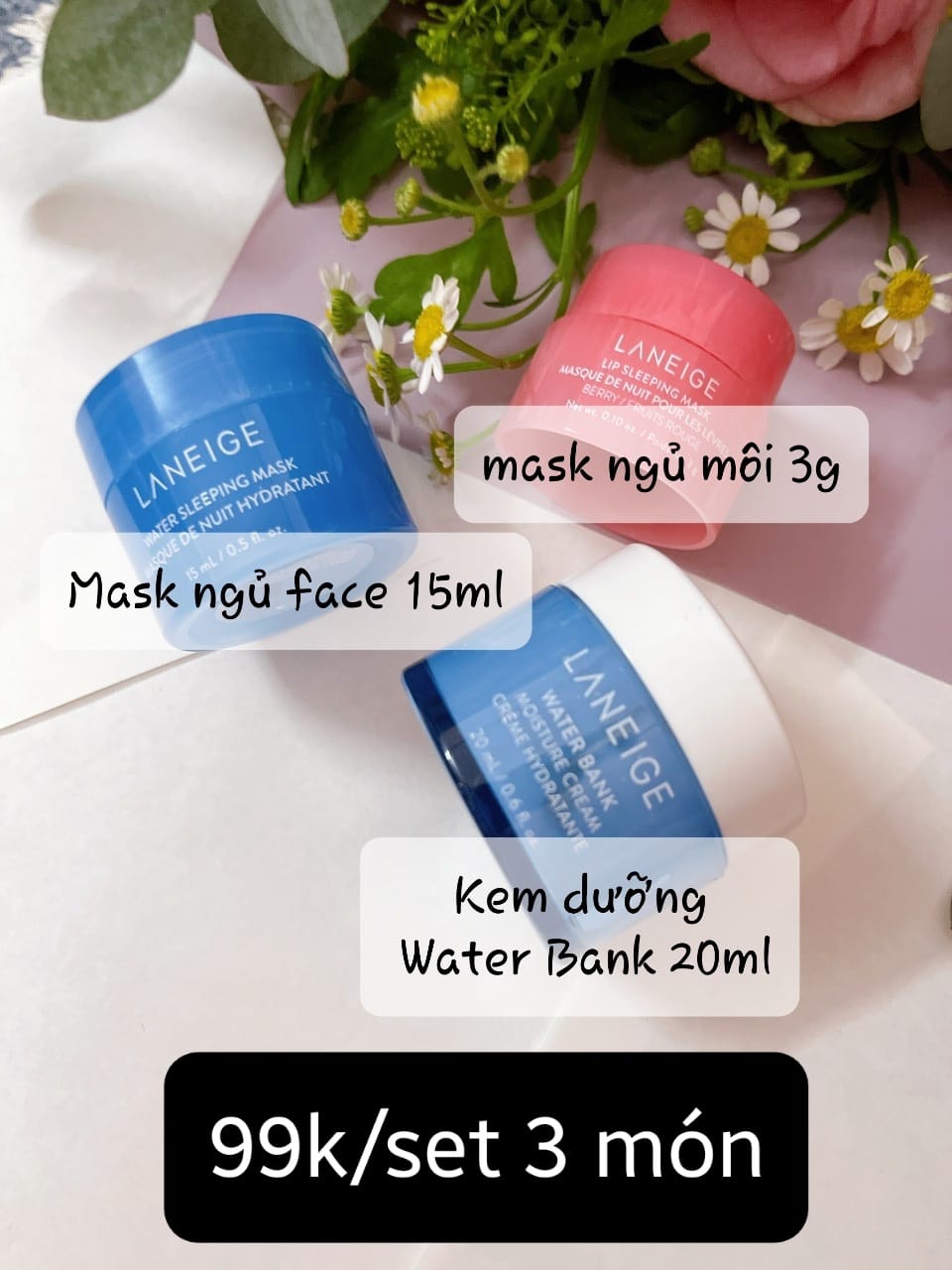 Set dưỡng da laneige mini 3 món