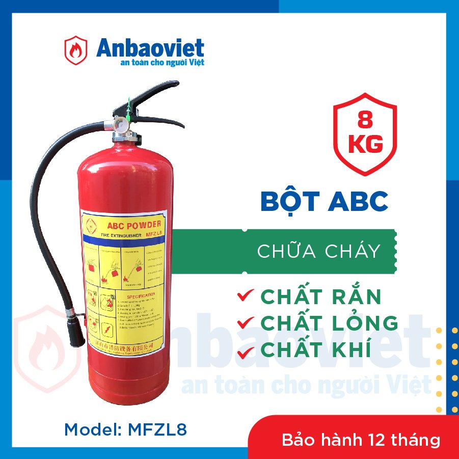Bình chữa cháy bột ABC 8kg – MFZ8 nhập khẩu chính hãng