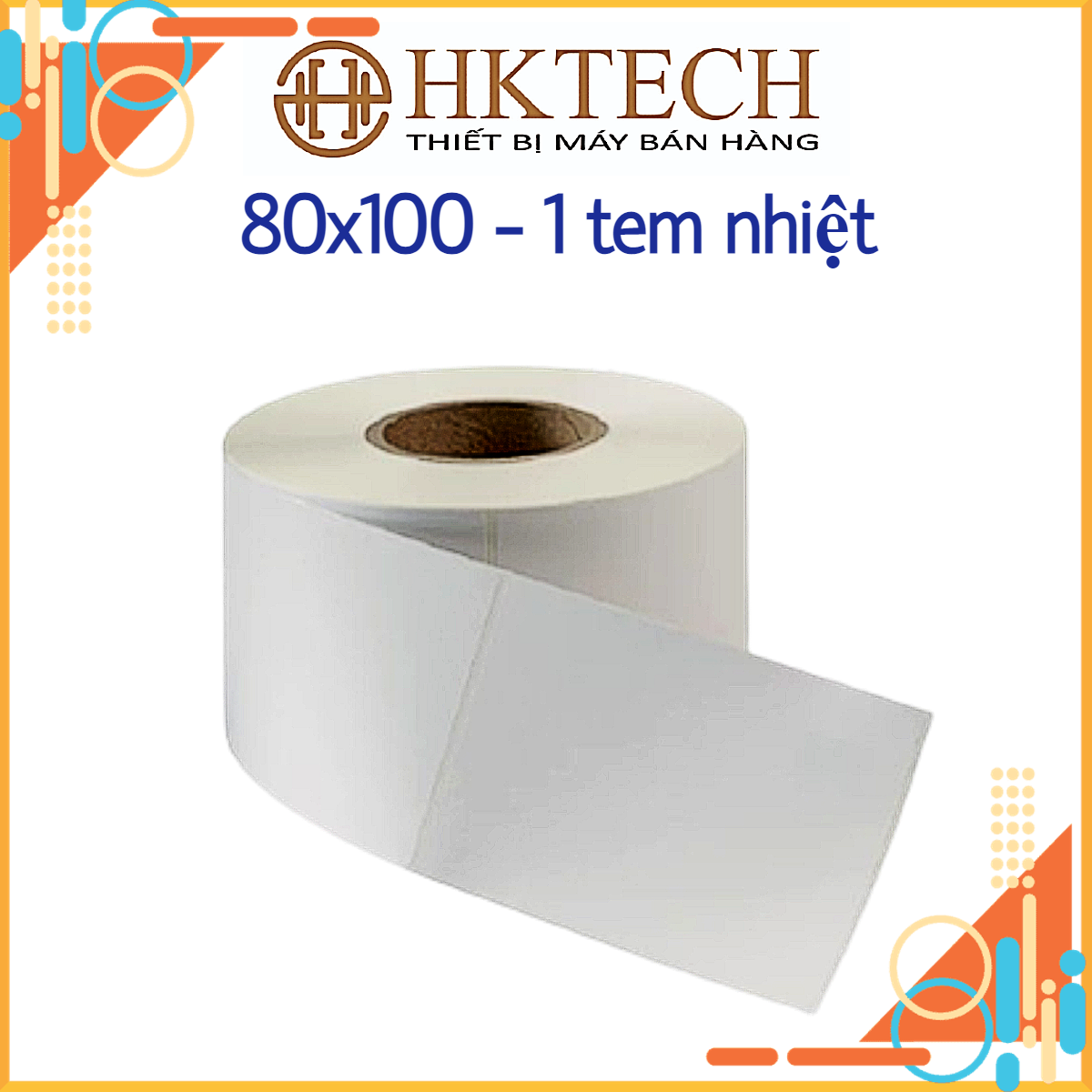 Combo 10 cuộn 80x100 tem nhiệt, in mã vận đơn, in tem phụ bóc dán