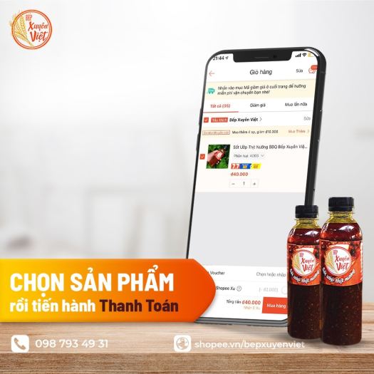 Sốt Ướp Thịt Nướng BBQ Bếp Xuyên Việt 400G Nước Ướp Thịt Hải Sản Tiện Lợi.