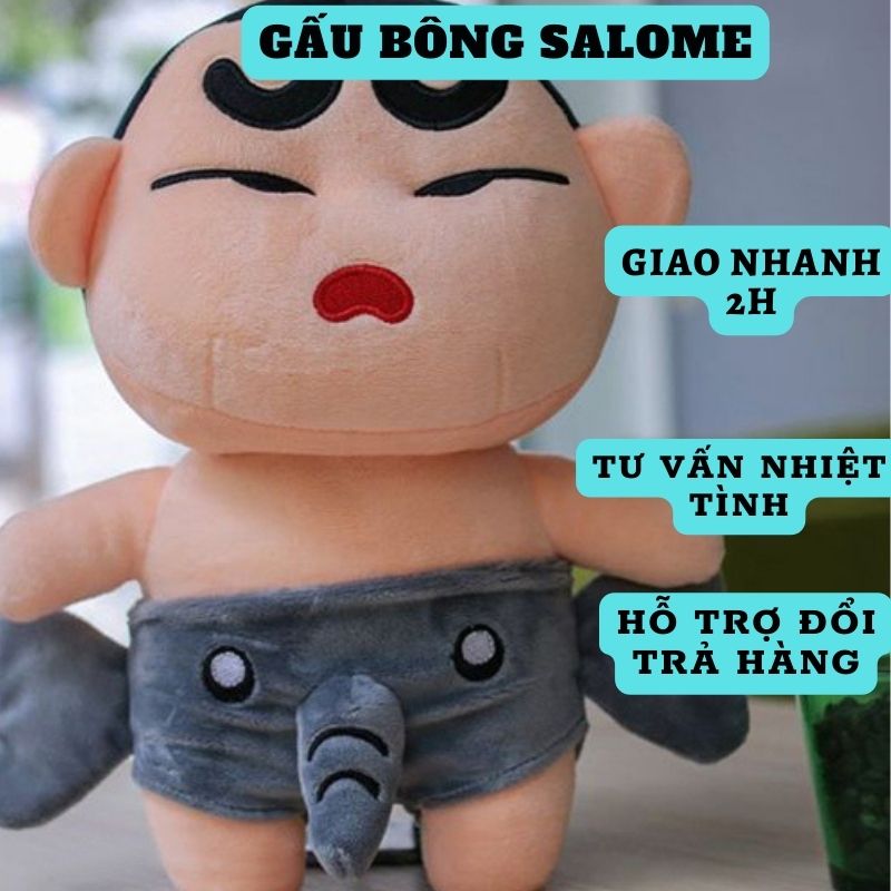 Gấu Bông Cu Shin Mặc Quần Voi 80cm tphcm Gấu Bông Shin Cậu Bé Bút Chì Thú Nhồi Bông Shin Bự To Khổng