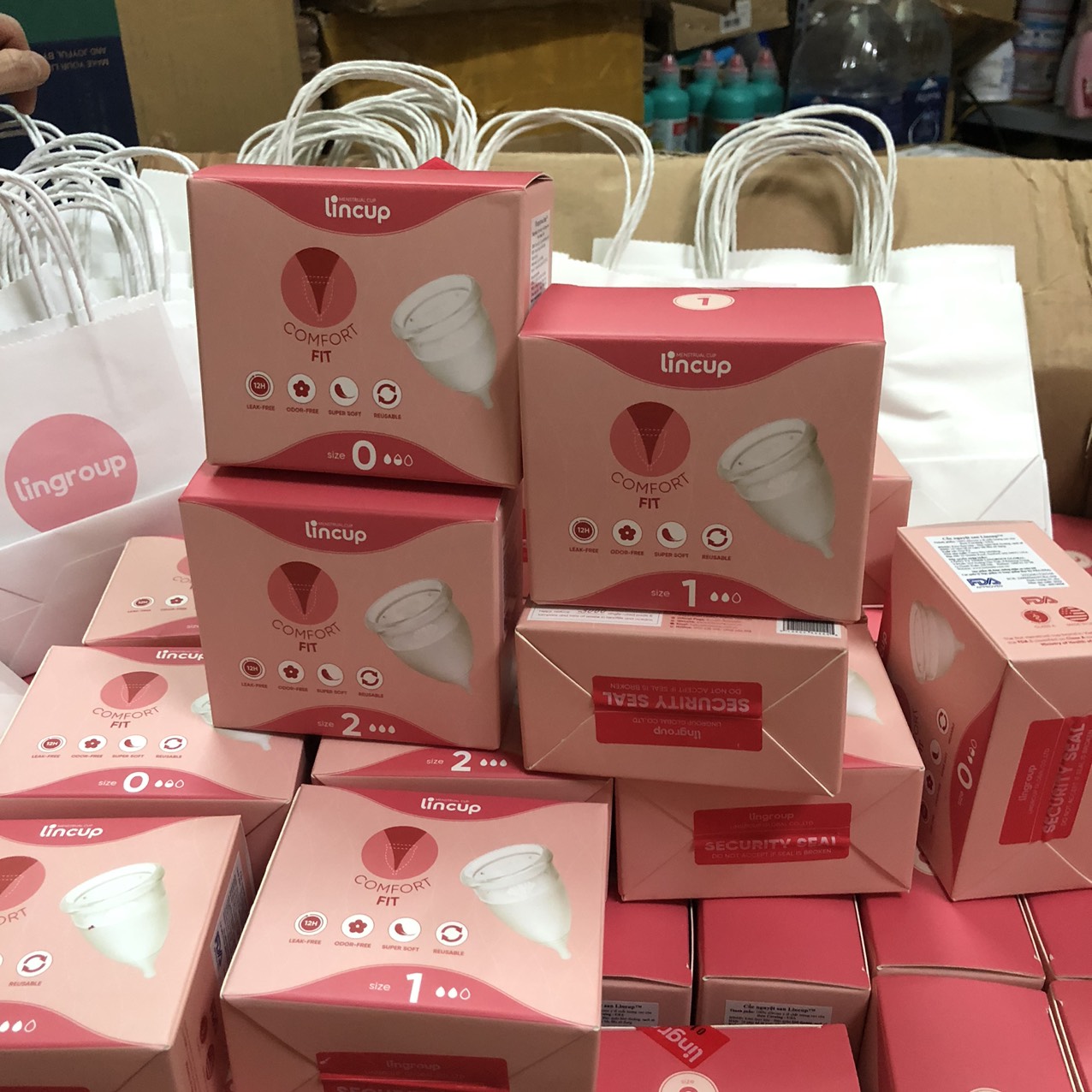 Cốc nguyệt san Lincup chính hãng từ Mỹ 100% siline y tế kháng khuẩn kèm quà tặng hấp dẫn