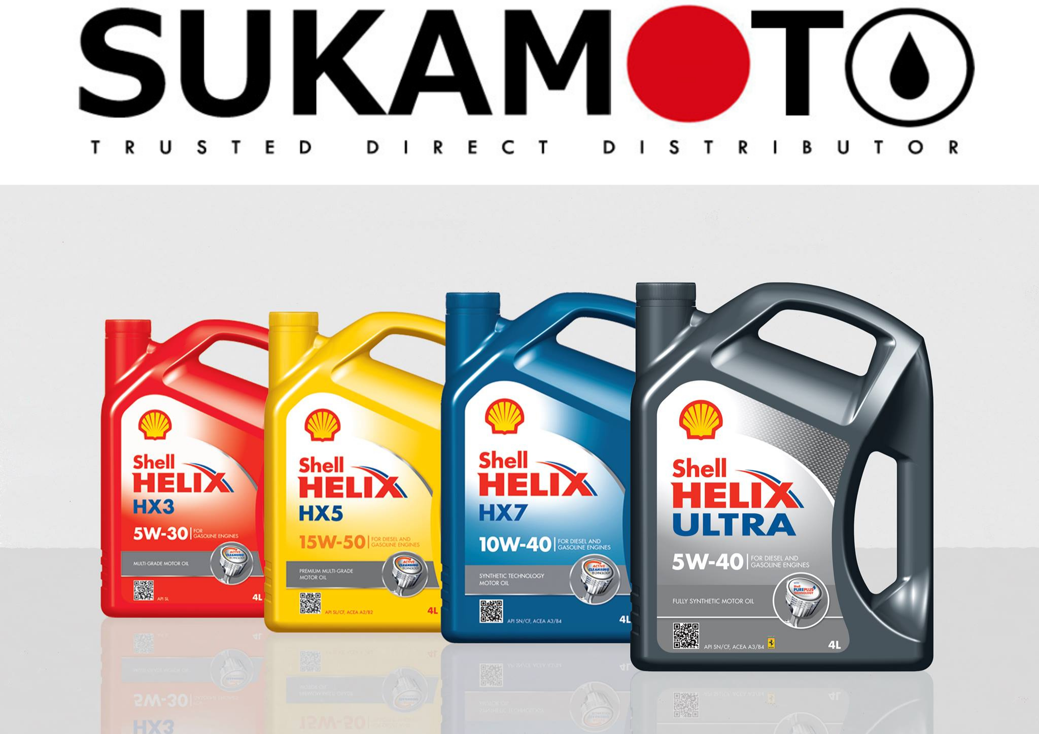 SHELL HELIX ULTRA 5W-40 / HX7 10W-40 / HX5 15W-40 Fully Synthetic / Semi-Synthetic / Mineral Engine Oil 4L