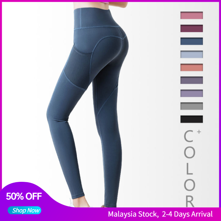 Women Yoga Pants High Waist Hip Lift Tummy Control Yoga Leggings Tight  Elastic Slim Fitness Pants with Side Pocket Soft Quick-drying Workout Gym  Training Pants