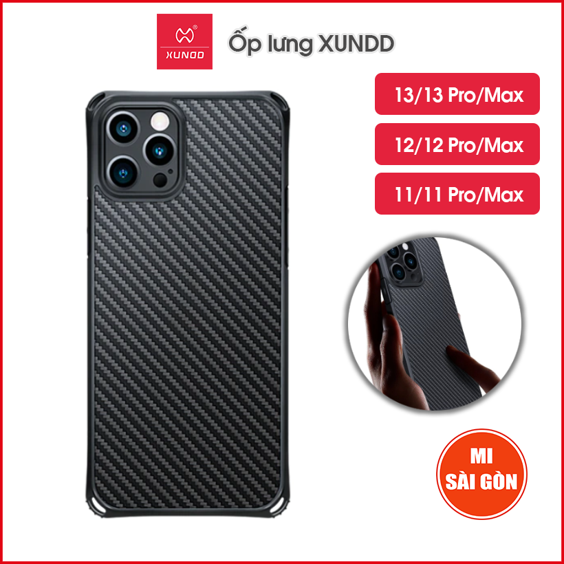 [Hỏa Tốc HCM] Ốp lưng XUNDD iPhone 13/ 13 Pro/ Max/ 12/ 12 Pro/ Max/ 11/ 11 Pro/ Max - Chống shock, Mặt lưng carbon - Pioneer Series