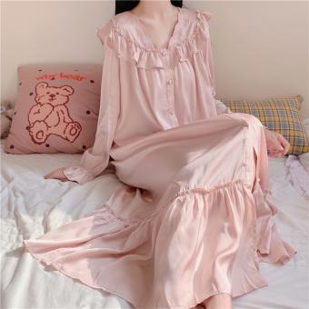 Váy ngủ lụa phối ren quảng châu tiểu thư