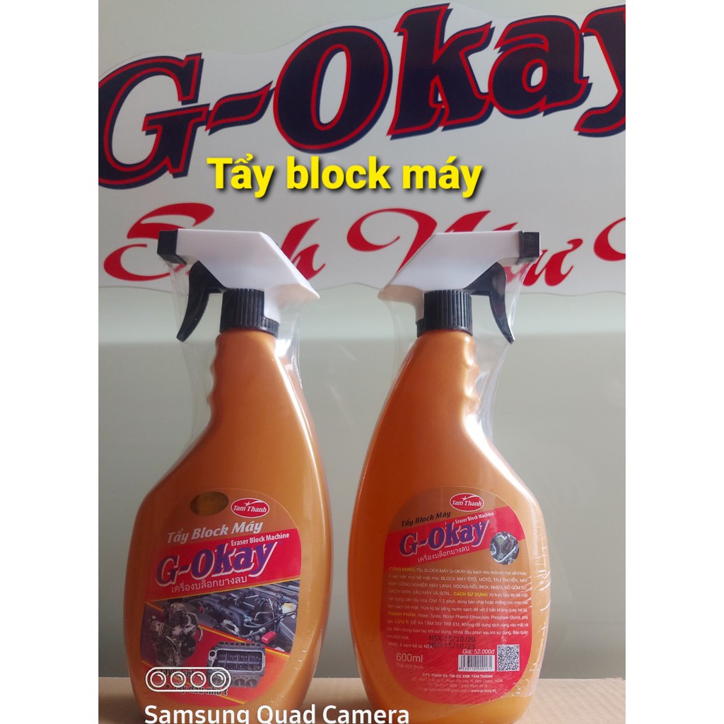 Chất tẩy rỉ sét block máy siêu tốc g-okay 600ml, tẩy dầu máy, dầu nhớt, sơn ố bẩn gỉ sét..
