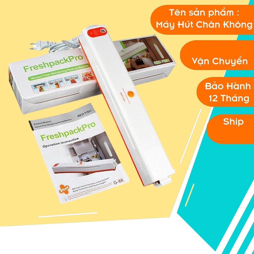Máy hút chân không 110W hàng nội địa NHẬT, hút thực phẩm khô và ướt tiện lợi Dùng túi 1 mặt nhám - Máy hút chân không Fresh Pack Pro, máy hút chân không kiêm hàn miệng túi thực phẩm cao cấp