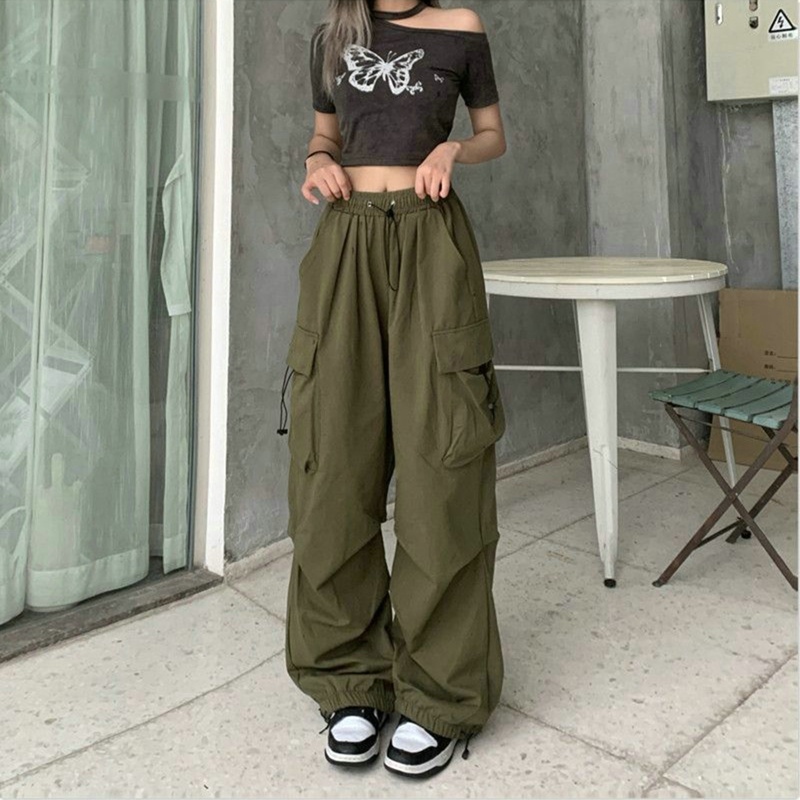 y2k Cargo pants for girls women Korean style summer high waist