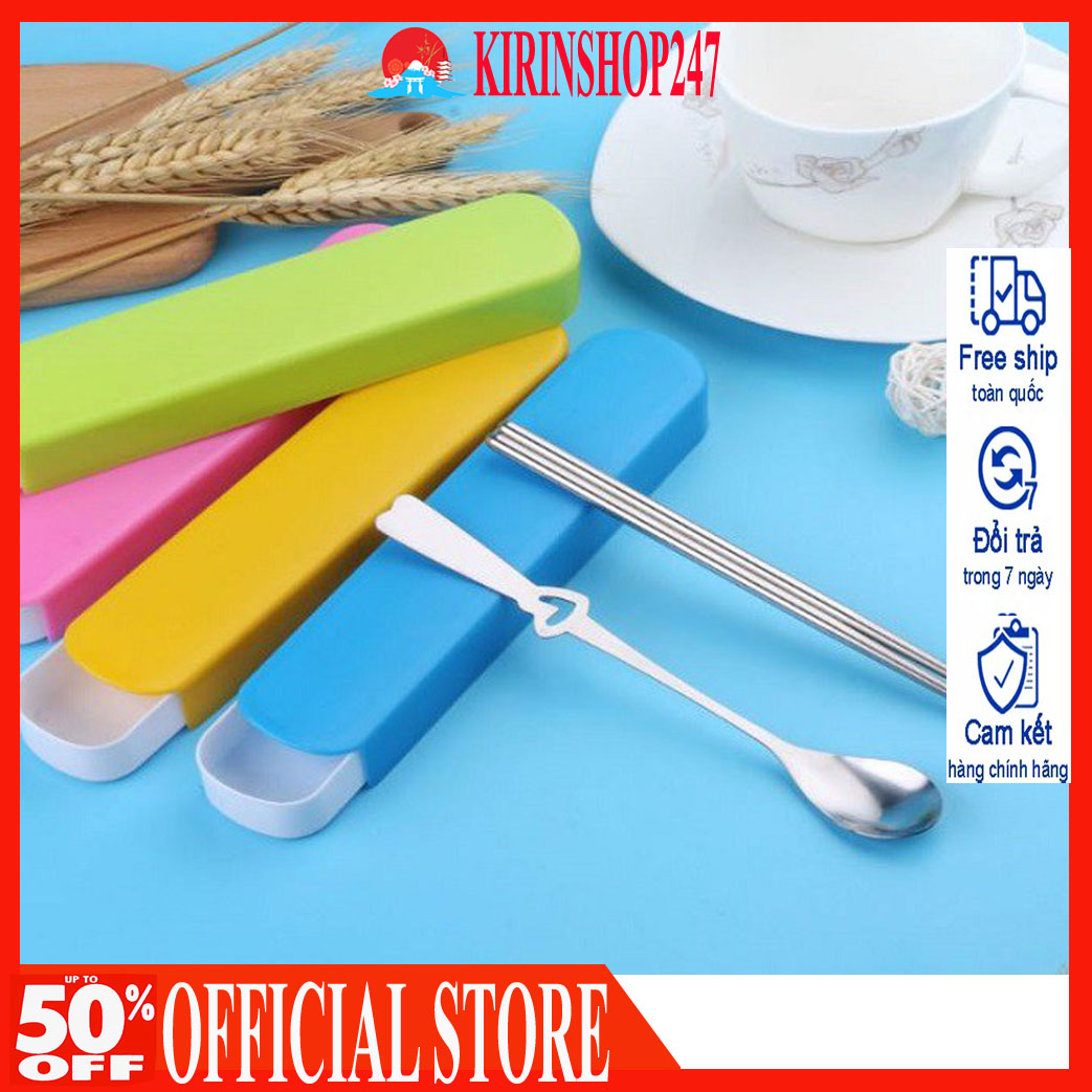 Set đũa thìa kèm hộp đựng tiện dụng