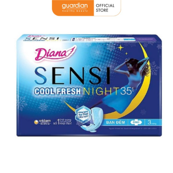 Băng vệ sinh Diana Sensi Night Cool 35cm có cánh (3 miếng)