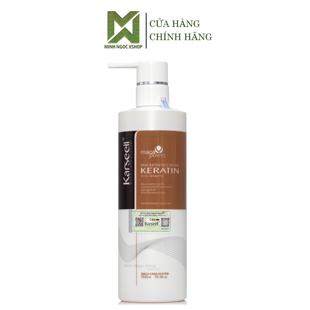 Phục hồi tóc nát keratin Karseell Maca dạng kem 500ml cho tóc giòn dễ gãy mất sự đàn hồi