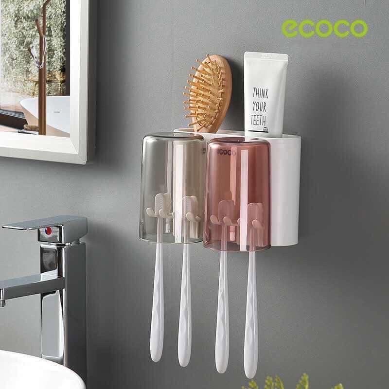 Kệ Để Bàn Chải Đánh Răng ECOCO Kèm 2 Cốc Kệ treo bàn chải đánh răng kèm 2 cốc trong Ecoco E1924  Kệ treo bàn chải đánh răng kèm 2 cốc trong Ecoco E192 Kệ đựng kem đánh răng bàn chải kèm 2 cốc Ecoco