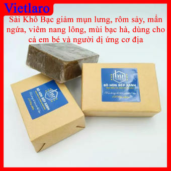 Xà phòng Bồ hòn Sài Khổ Bạc giảm mụn lưng, rôm sảy, mẩn ngứa, viêm nang lông, mùi bạc hà, dùng cho cả em bé và người dị ứng cơ địa, dạng bánh 120gr - Xà bông Bồ hòn bếp xanh hoàn toàn từ thiên nhiên, an toàn tuyệt đối