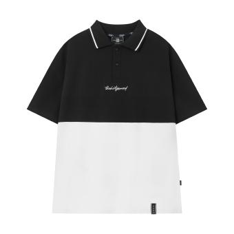 Áo TSUN 2 Panel Polo Shirt - Đen/ Trắng - Unisex