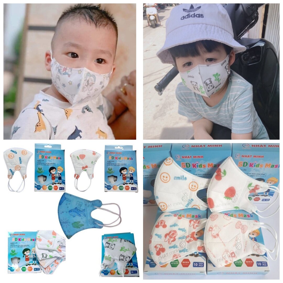 Hộp 10c Khẩu trang trẻ em 5D Mask cho bé 1-4 tuổi