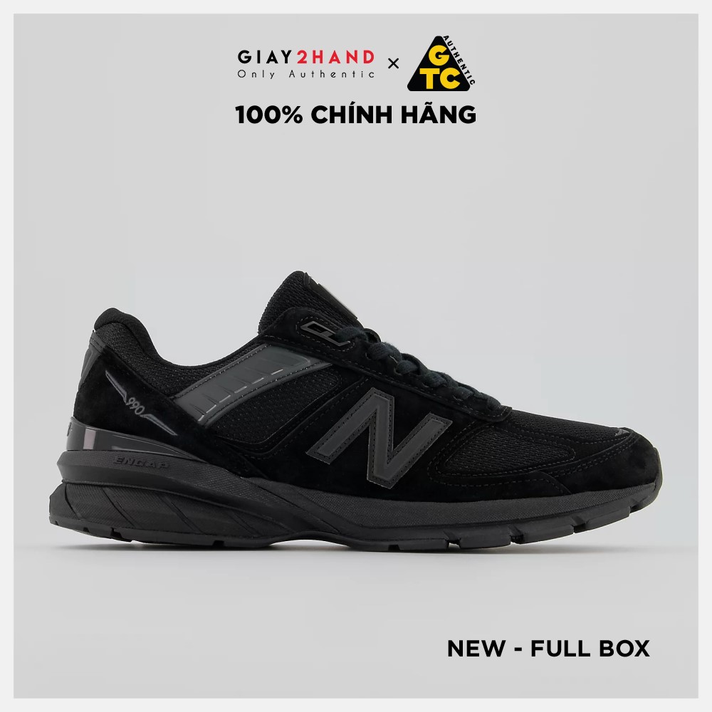 Giày sneaker thể thao auth new balance 990v5 'black' m990bb5 chính hãng 100%