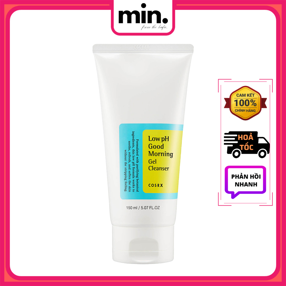 Sữa rửa mặt dạng gel cho da dầu mụn, nhạy cảm có ph thấp cosrx low ph good morning gel cleanser 150ml _ cosrx chính hãng