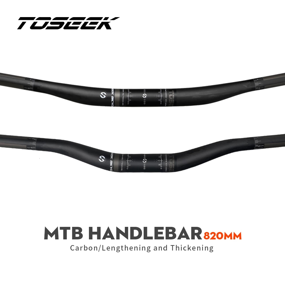 Toseekmtb ghi đông xe đạp leo núi ghi đông xe đạp leo núi am dh hoàn toàn cacbon ghi đông xe đạp leo núi 31.8mm x 750mm/820mm ghi đông hình tăng mở rộng địa hình phụ tùng xe đạp