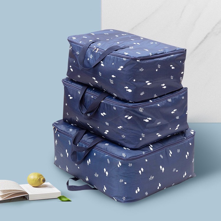 Set 3 túi đựng quần áo chăn màn họa tiết chống thấm - bộ 3 túi đựng chăn đa năng tiện dụng