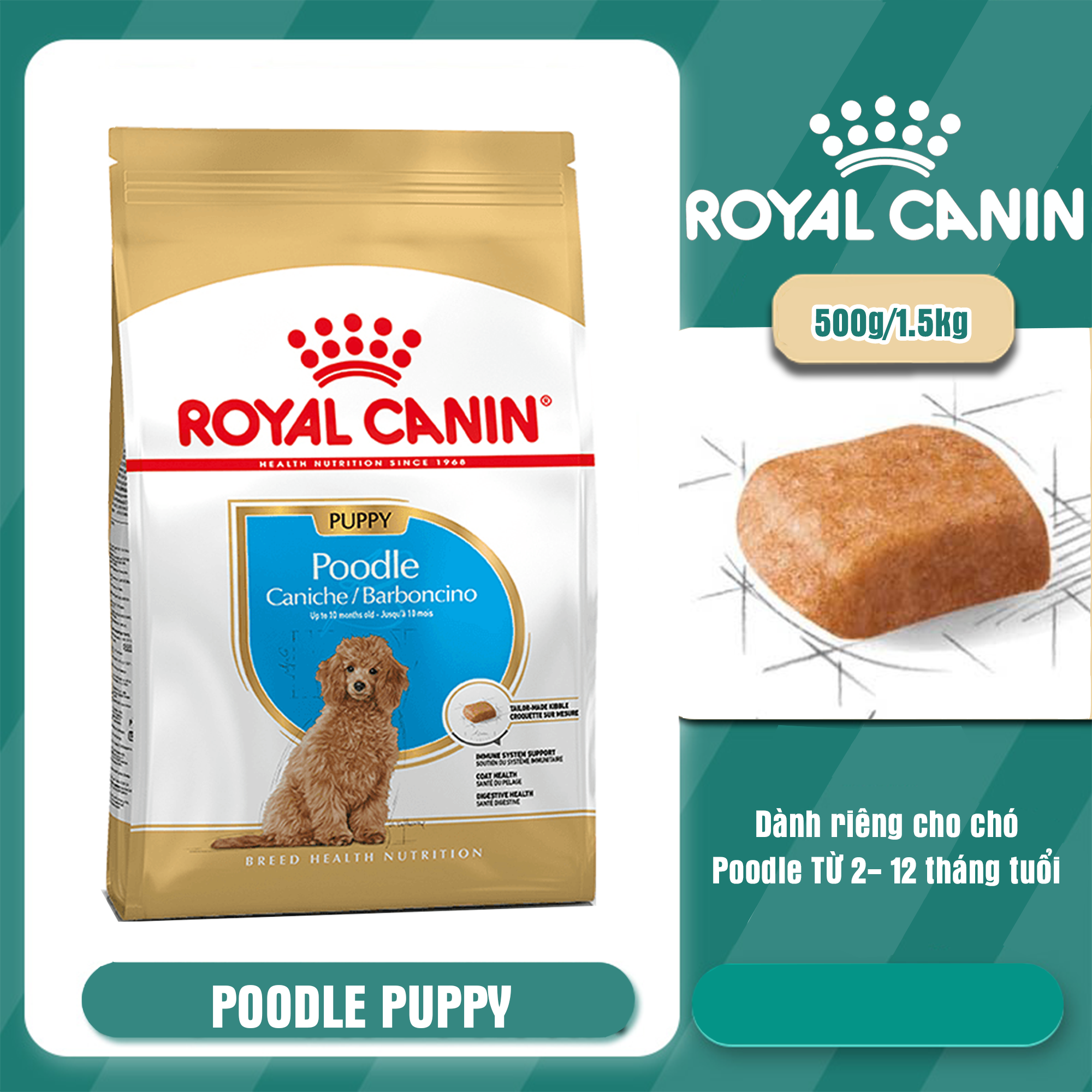 Hạt Thức Ăn Khô Royal Canin Cho Chó Poodle Con – Royal Canin Poodle Puppy|Hạt khô cho chó| hạt cho cho chó giá rẻ| Thức ăn cho chó lớn| thức ăn cho chó con| cám chó giá rẻ|thức ăn chó phốc sóc| hạt chó alaska|thức ăn chó classic|dog foo
