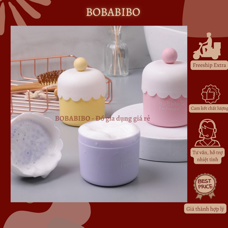 Dụng cụ tạo bọt sữa rửa mặt, cốc tạo bọt bông sữa rửa mặt hình quả trứng đáng yêu bobabibo