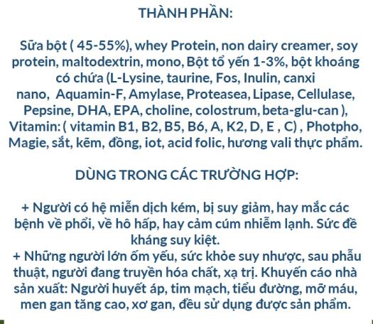 Sữa bột Alphamilk Glucerna Tổ Yến  tăng cường sức đề kháng  hỗ trợ xương khớptiêu hóa tưng cường sức khỏe cho người tiểu đường gout huyết áp đẹp da- Nguyên liệu nhập khẩu Newzealand