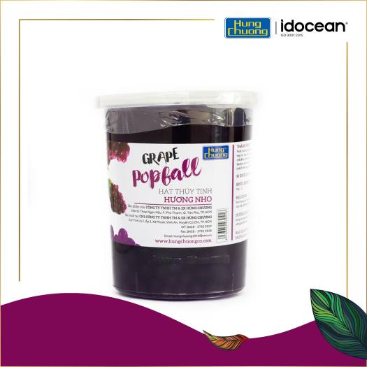 Hạt Thủy Tinh Nho - Hùng Chương - 1kg & 3.2kg - Topping tuyệt hảo cho thức uống (trân châu, hạt jelly, thạch jelly, topping trà sữa - trà trái cây)