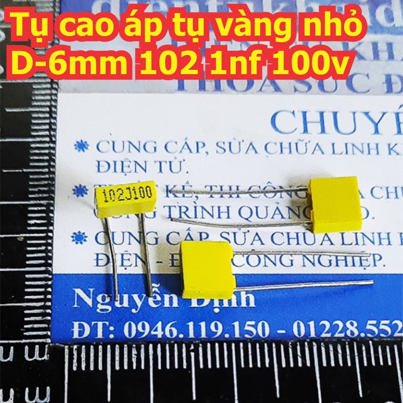 20 con Tụ cao áp tụ vàng vuông nhỏ D=5mm 102J100 103J100 222J100 332J100 472J100 562J100 682J100 1nf