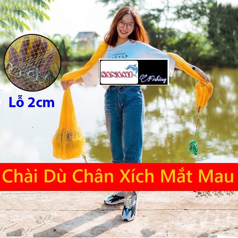 Chài bắt cá cao cấp thái lan mắt mau chân xích lu04 chuyên đánh bắt thủy sản, chì đúc, mắt lưới dai, bền-sanami fishing