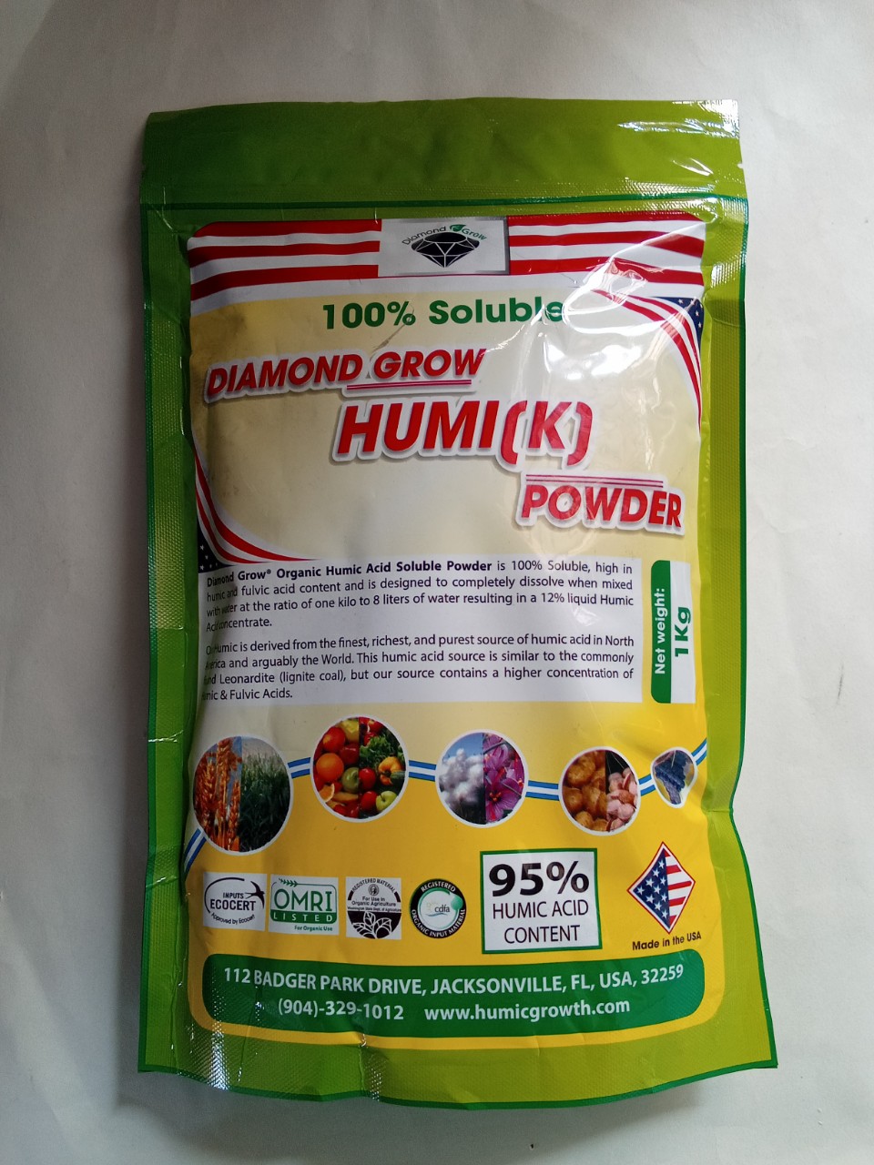 Phân bón sinh học Humi K Powder Humic 1kg Mỹ