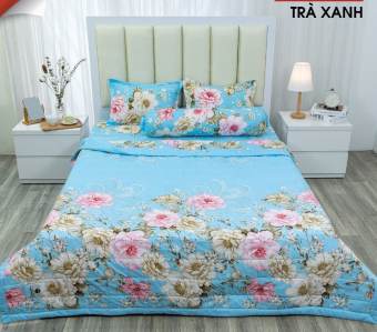 Ga trải giường bo chun bọc đệm kích thước 1m6x2m, trà xanh